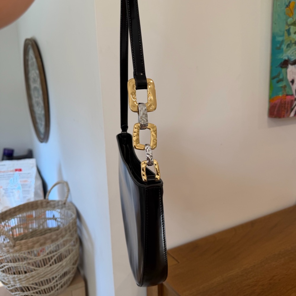 STAUD Black Leather Shoulder Bag - Picture 4 of 5